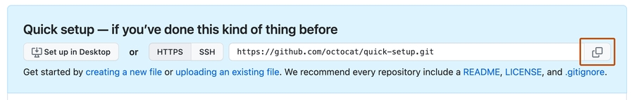 원격 저장소 URL 필드 복사